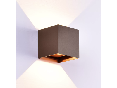 TOS LED Cube facadelampe. Up/Down. 10W. corten . WW