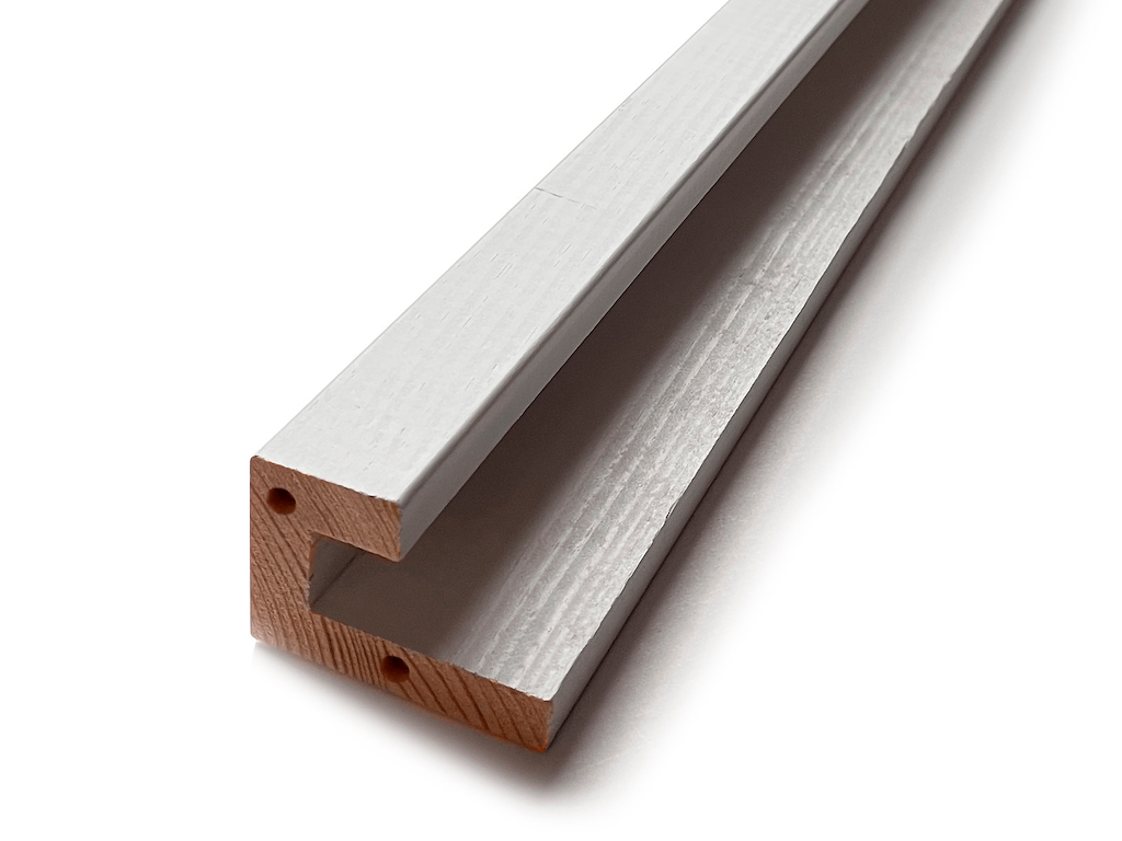 Træskinne for indirekte lys - Skyggeliste. hvidlakeret. 64 cm. Inkl. dyvler og lim