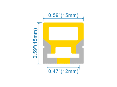 Silikone-tube for LED strip 15*15 PR.METER