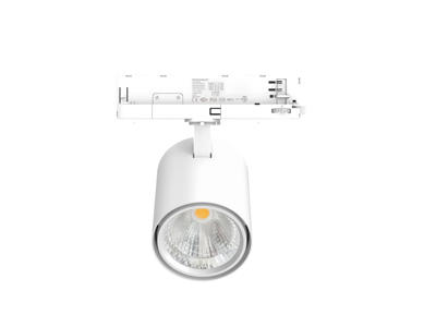 LED 'In-track' 3-faset skinnespot 30W. NW. hvid