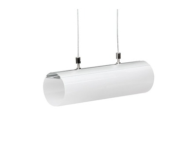 Aluminiumsprofil Ø40 mm til LED strip. 2 m. inkl. opal halvmåne cover. 2 beslag og wire