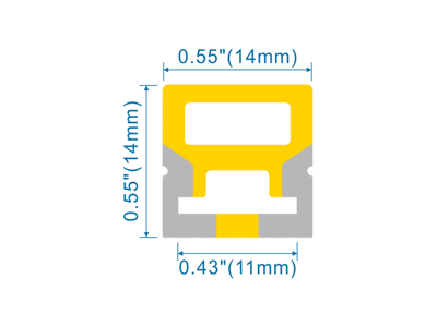 Silikone-tube for LED strip 14*14 PR.METER