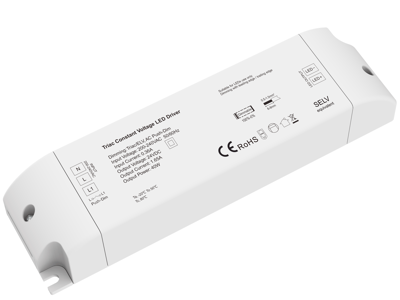 LED driver 24V 40W, Triac/Push dæmpbar, inkl. AC og DC adapter (hvid 2-pin)