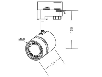 LED skinnespot 8W, hvid, 3000 kelvin