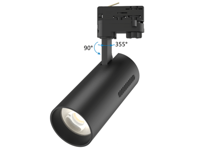 LED RGBCTA skinnespot 20W. sort. 3-faset