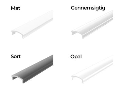 Cover 100 cm. for aluskinne 17x7 mm. transparent