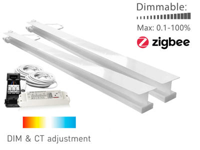 LED CCT lysskinner til Troldtekt 2x 60 cm. underforsænket