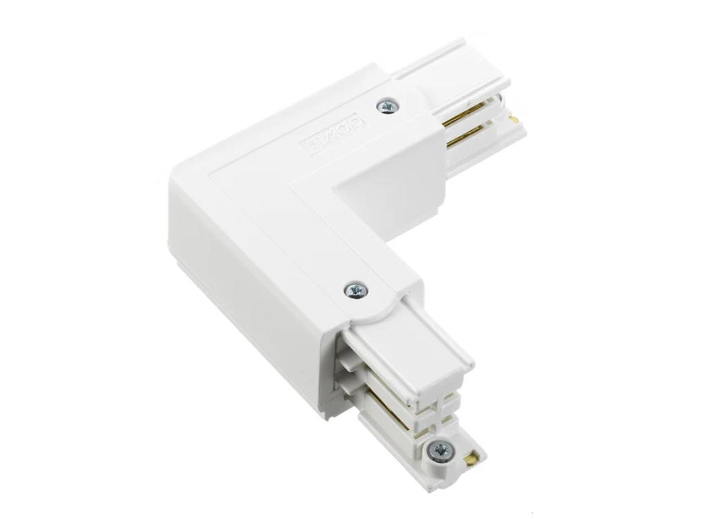 GLOBAL hjørne-adapter for Track Rail 3-faset. HVID