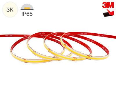 LightMore LED COB strip 5 m. 10W/m. 24V. Ra95. 420LED/m. IP65. 8mm PCB. 20 cm. ledning i begge ender