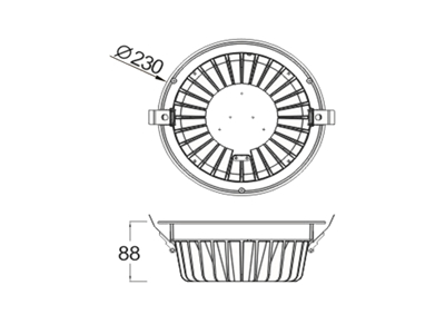 LD538(COB) LED Downlight 30W Ø:230 mm.