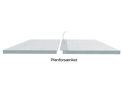 BUDGET LED lysskinne for Troldtekt 60 cm. planforsænket SORT. 3.000 kelvin