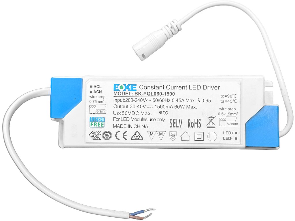 BOKE driver 1.500 mA (60W max). 30-40V