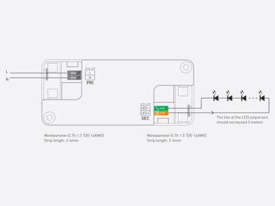 LTECH driver CC. 300-1050 mA. NFC programmerbar