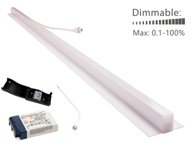 LED Troldtekt lysskinne 120 cm. planforsænket NW m. 1-10V/PUSH driver (jf. produktionsliste)