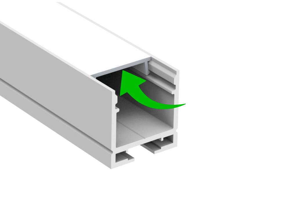 Cover opal 180 cm. for alu-skinne for LED strip (20x20 mm) 
