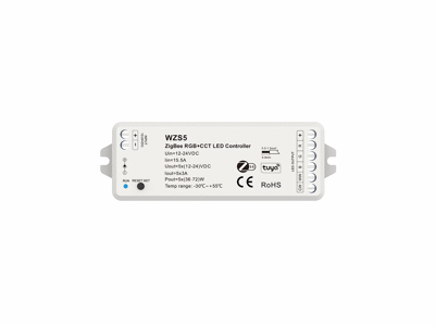 LED dimming controller Zigbee 3.0. 5-kanals (RGBCTA). 12V/24V