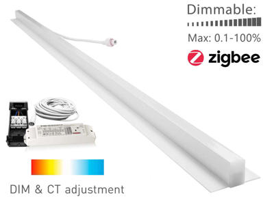 LED CCT lysskinne til Troldtekt planforsænket 120 cm.