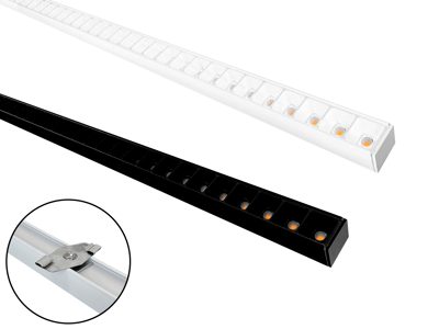 LED TC UGR lysskinne for T-skinne-loft. 60/120 cm. H: 25 mm.