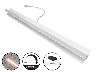 LED Troldtekt lysskinne 60 cm. NW m/DALI+PUSH driver