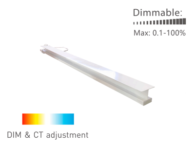 LED Troldtekt CCT underforsænket lysskinne 60 cm. m/30 cm. kabel