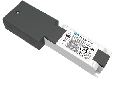 BOKE driver ON/OFF 230V AC/28-42V DC. 500-1100 mA (dip) max 42W. Påmonteret sløjfebox. Uden panel-adapter