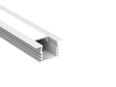 Alu-indbygn.skinne HVID for LED strip. 180 cm. (16x12 mm.) inkl. cover
