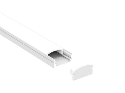 Alu-skinne 17x7 mm. HVID for LED strip. 150 cm. (tilkøb cover. endestykker. clips)