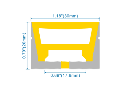 Silikone-tube for LED strip 30*20 PR.METER