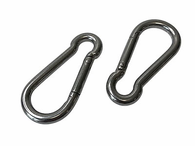 2 Karabiner. 2 Øskner. 2 Øjeskruer. Galvaniseret