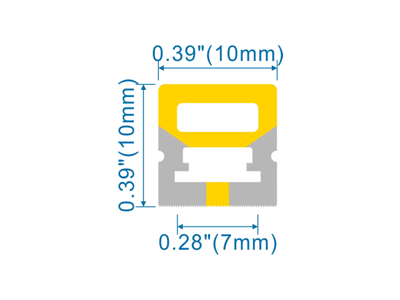 Silikone-tube for LED strip 10*10 PR.METER