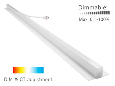 LED CCT lysskinne til Troldtekt, 120 cm. planforsænket