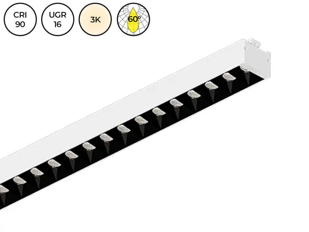 ALYCE LED Up-Modul 1.2m. for HERA ALYCE UP lightning. UGR<16. SORT. 3000k. 60gr. CRI>90