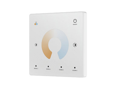 Hvid fjernbetjeningspanel. 2.4GHz for Single/CCT. 1 zone styring og dæmp