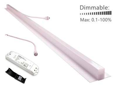 LED Troldtekt lysskinne 120 cm. planforsænket NW m. TRIAC/PUSH driver