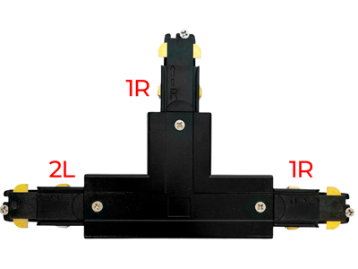 PRO Track Rail T-tilslutning. venstre #2. 3-faset/6-ledet. SORT