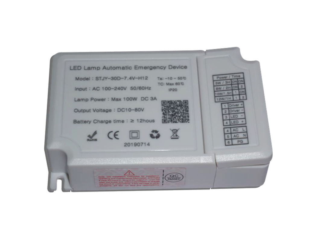 Emergency power supply for LED external driver for panel