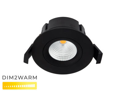 LED downlight SORT. dim2warm 2000K~3000K. Ø:93mm.