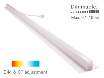 LED Troldtekt CCT lysskinne 120 cm. planforsænket