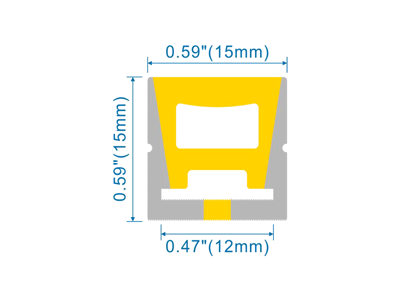 Silikone-tube for LED strip 15*15 PR.METER