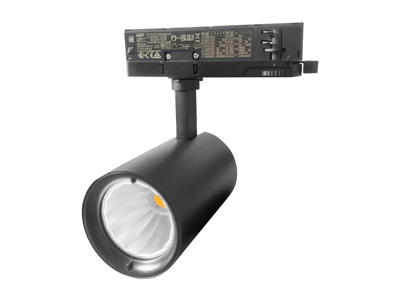 ELITE højlumen LED skinnespot 20W. WW. sort. 3-faset