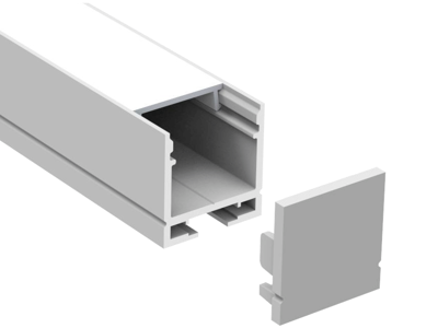 Alu-skinne for LED strip. 180 cm. (20x20 mm) / (tilkøb cover. endestykker. clips)