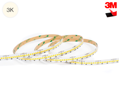 LightMore LED højlumen-strip 10 m. 15.36W/m. 3.000K. 24V. Ra90. 288LED/m. IP20. 10mm PCB. 50 cm. ledning i begge ender