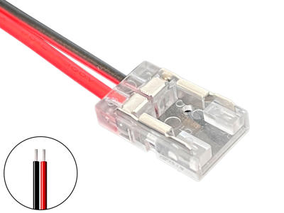 Adapter for LED strip. lavprofil startstik. 8mm. COB. singlecolor. IP20. 5V-24V