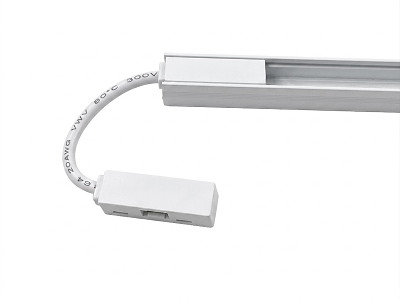 CLICK LED dobbelt tilslutning (samler) for alu-strømskinne, hvid