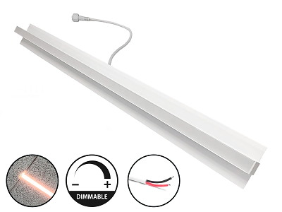 LED lysskinne til Troldtekt 60 cm. planforsænket. WW - 35mm