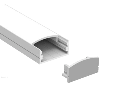 Alu-skinne 23x10 for LED strip. 125 cm. (tilkøb cover. endestykker. clips)