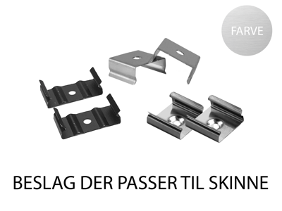 Clips-sæt for alu-skinne for LED strip (20x20 mm) 