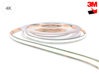 LightMore LED strip 5 .m COB 4000K 16w/m CUT 14mm - pcb 10mm CRI>90 90lm/w. 30cm ledning begge ender. rød 3m tape -IP20