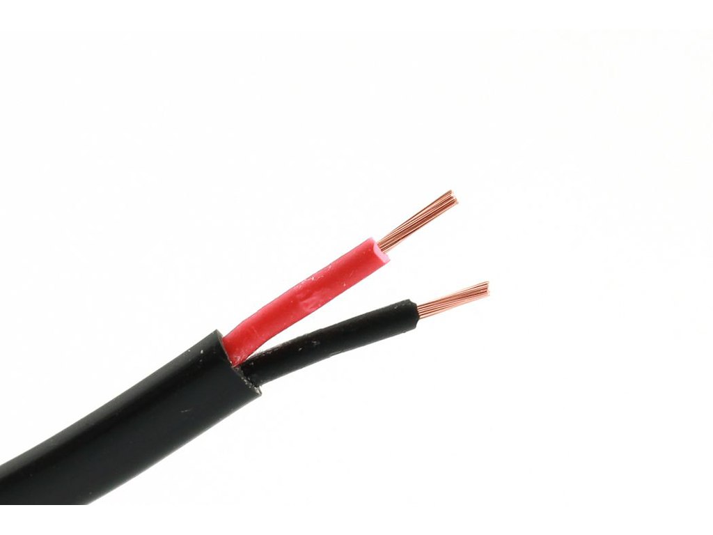 Kabel 2x0.75 sort flad 100 m.
