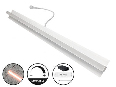 LED Troldtekt lysskinne 60 cm. NW m/1-10V+PUSH driver